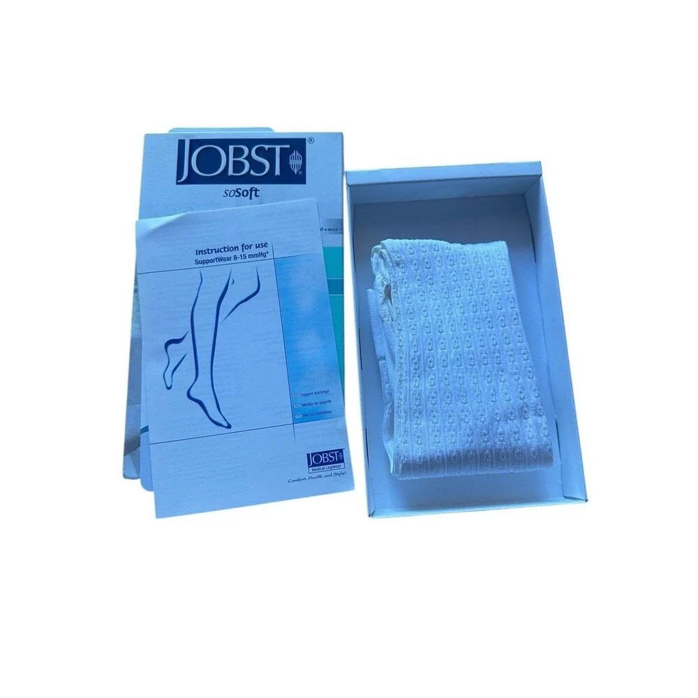JOBST Womens Medium M 120244-02 SoSoft White Support Compression Socks 8-15 mmHg